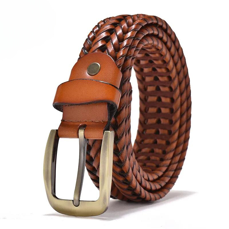 Cowboy Style Men's Braided Leather Belt