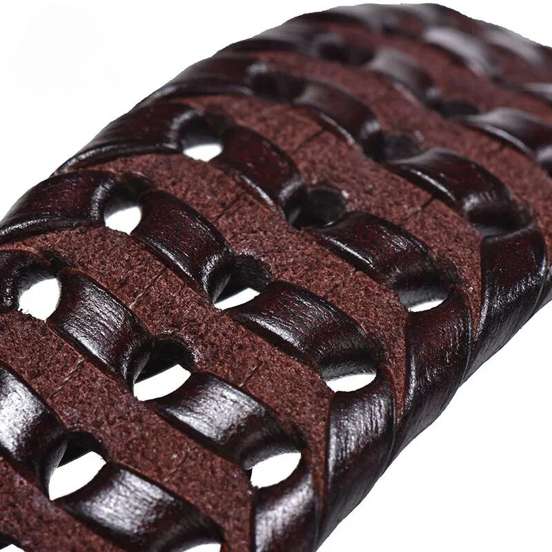 Cowboy Style Men's Braided Leather Belt