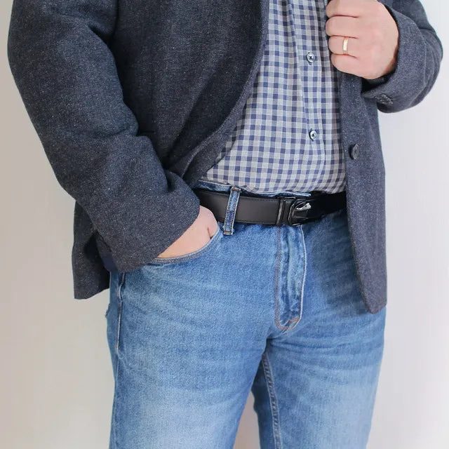 Men Belt Automatic Buckle Genuine Leather Plus Size – Ecocaste